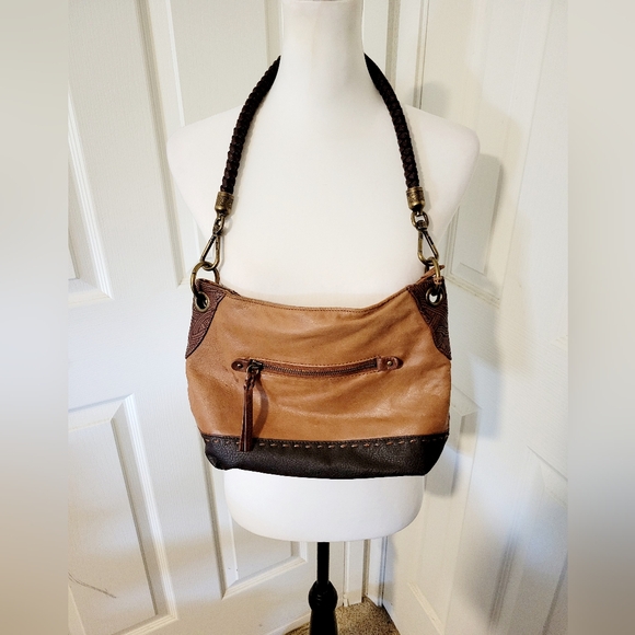 The Sak | Cute Brown Leather Braided Strap Shoulder Bag (OS) - Picture 9 of 16